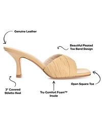 Journee Signature Women's Juliette Leather Open Toe Dress Sandals