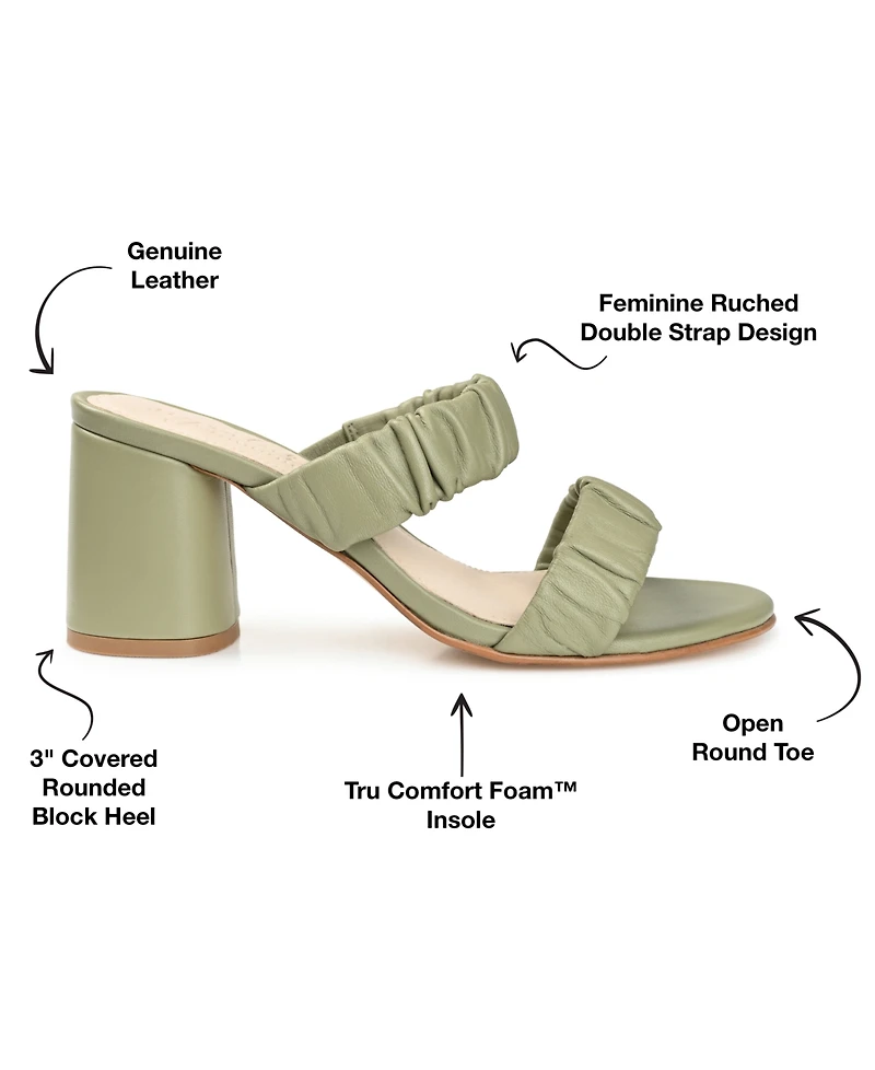 Journee Signature Women's Vidda Ruched Slip On Sandals