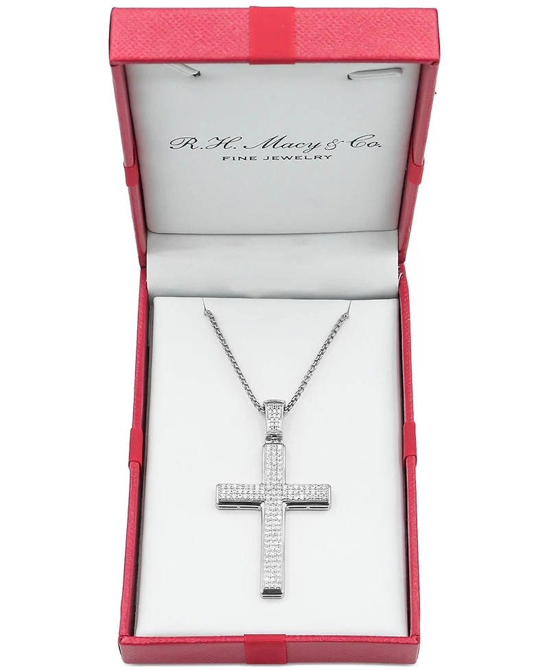 Men's Diamond Cross 22" Pendant Necklace (1 ct. t.w.)