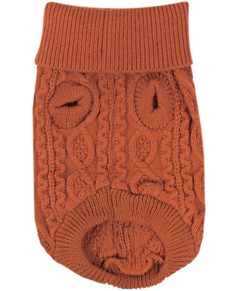 Parisian Pet Cable Knit Terracotta Sweater