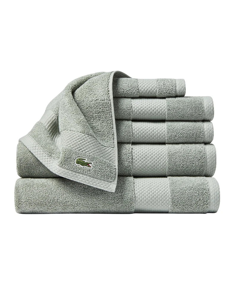Lacoste Home Heritage Anti-Microbial Supima Cotton 6 Piece Bath Towel Set