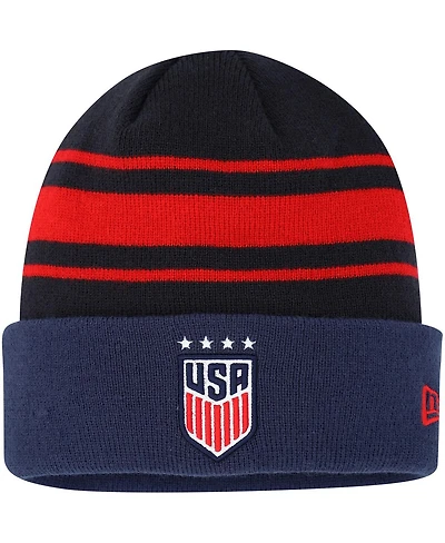 Men's New Era Navy Uswnt Team Cuffed Knit Hat