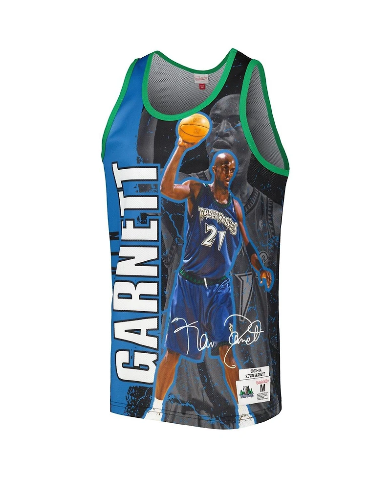 Men's Mitchell & Ness Kevin Garnett Black Minnesota Timberwolves 2003-04 Hardwood Classics Player Burst Tank Top