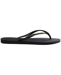 Havaianas Women's Slim Logo Metallic Slip On Sandals