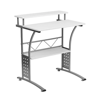 Emma+Oliver Computer Desk With Top And Lower Storage Shelves