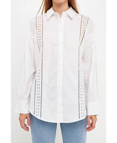 English Factory Women's Embroidery Detail Shirt