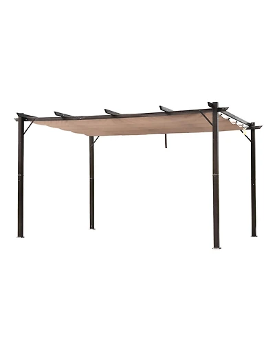 Outsunny 10' x 13' Pergola with Retractable Shade Canopy, Aluminum