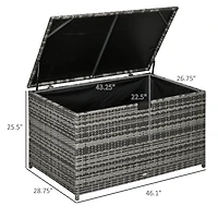 Outsunny 113 Gallon Deck Box with Groove Handle for Garden Tools Dark