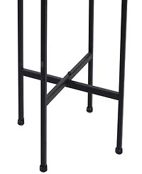 Black Metal Indoor Outdoor Planter with Removable Stand, 12" x 12" x 42"