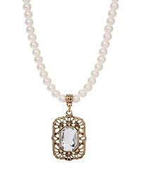 2028 Crystal Glass Bead Pendant Necklace