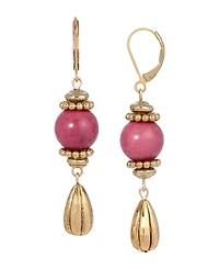 2028 Semi-Precious Fluted Bead Lever Back Earrings