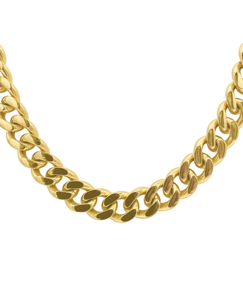 Adornia 18-20" Adjustable 14K Gold Plated Wide Curb Chain Necklace