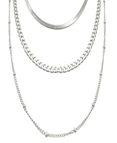 Adornia 18-21" Adjustable Plated Triple Layered Chain Necklace