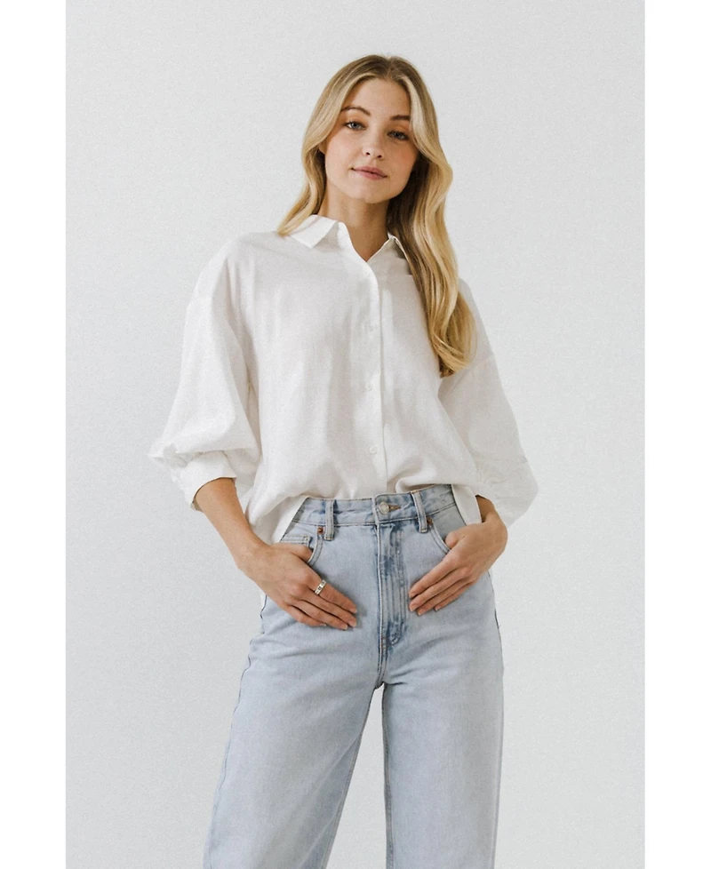 English Factory Women's Balloon Sleeve Shirt