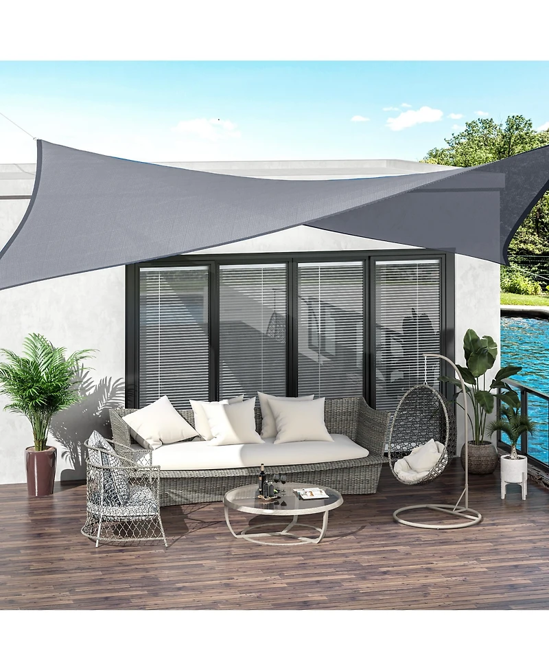 20' x 13' Recgle Outdoor Patio Portable Shade Canopy Sun Sail