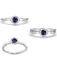 2-Pc. Set Sapphire Bridal Set (1/3 ct. t.w.) in 14k Gold-Plated Sterling Silver (Also in Emerald & Ruby)