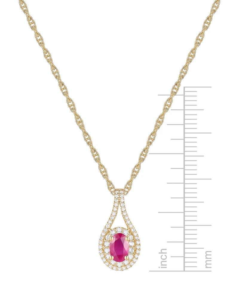 Ruby (1/2 ct. t.w.) & Diamond (1/4 ct. t.w.) Pendant Necklace in 14k Gold