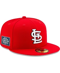 Men's New Era Red St. Louis Cardinals On-Field 2023 World Tour London Series 59FIFTY Fitted Hat