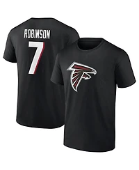 Men's Fanatics Bijan Robinson Black Atlanta Falcons Icon Name and Number T-shirt