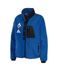 Women's Wear by Erin Andrews Royal Indianapolis Colts Polar Fleece Raglan Full-Snap Jacket