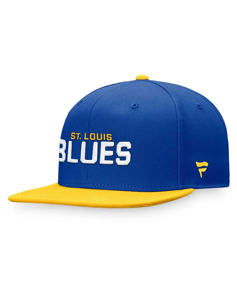 Men's Fanatics Blue, Gold St. Louis Blues Iconic Color Blocked Snapback Hat