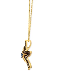 Le Vian Chocolatier Blueberry Sapphire (1/10 ct. t.w.) & Chocolate Diamond (1/2 ct. t.w.) Starfish Pendant Necklace in 14k Gold, 18" + 2" extender