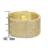 14k Gold Plated with Cubic Zirconia Lux Mesh Link Bracelet