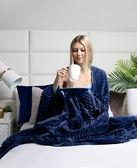 Nestl Cut Plush Lightweight Super Soft Fuzzy Luxury Bed Blanket, Queen