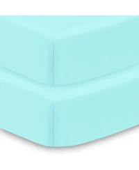 BreathableBaby All-in-One Fitted Sheet & Waterproof Cover for 52" x 28" Crib Mattress (2-Pack)
