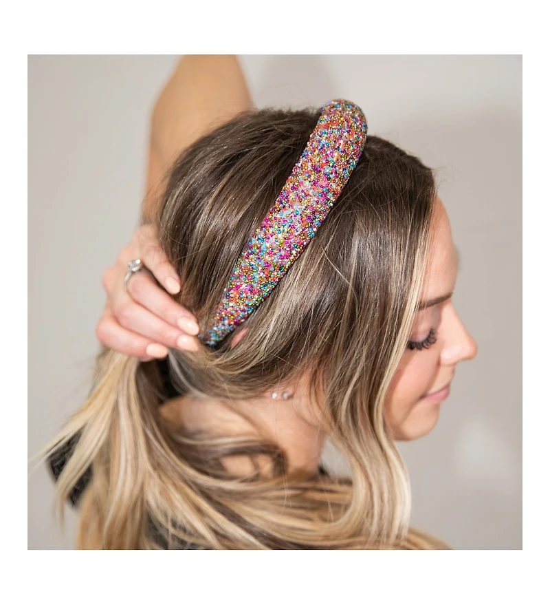 Women's Traditional Headband - Rainbow Dots