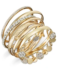 I.n.c. International Concepts Gold-Tone 7-Pc. Set Crystal Bangle Bracelets, Exclusively at Macy's