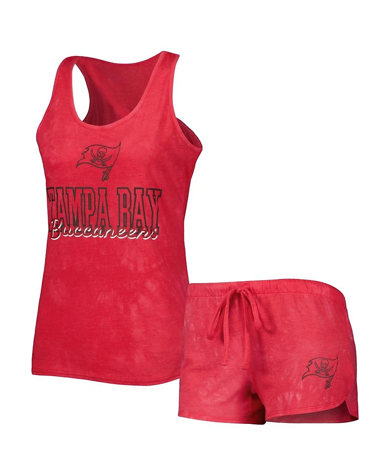 Women's Concepts Sport Red Tampa Bay Buccaneers Billboard Scoop Neck Racerback Tank and Shorts Sleep Set