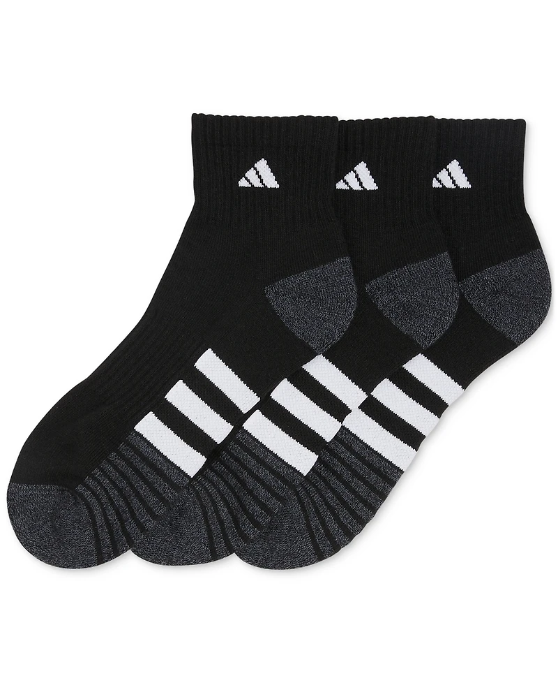 adidas Men's 3-pk. Cushioned Quarter Logo Socks