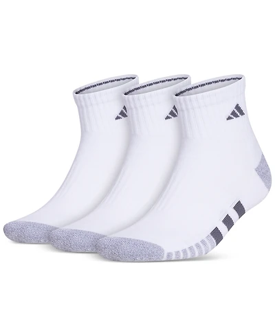 adidas Men's 3-pk. Cushioned Quarter Logo Socks