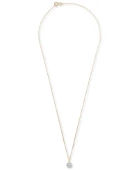 Diamond Star Flower Pendant Necklace (1/3 ct. t.w.) in 14k Gold, 15" + 3" extender