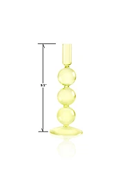 Aurora Glass 3- Piece 9.5", 11", 12" Tall Assorted Color Candlesticks