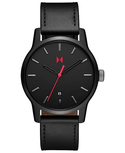 Mvmt Men's Classic Ii Black Leather Strap Watch 44mm