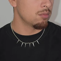 Beaded Spike Necklace / Black