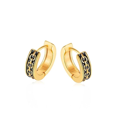 Stainless Steel Chain Design Huggie Hoop Earrings