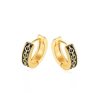 Stainless Steel Chain Design Huggie Hoop Earrings