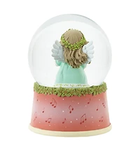 Precious Moments Wishing You Joyful Sounds of The Season Annual Angel Resin, Glass Musical Snow Globe
