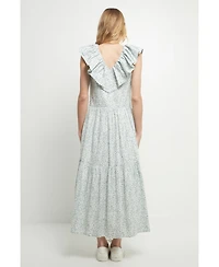 English Factory Women's Floral Ruffled Midi Dress