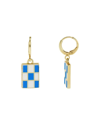 Bay Enamel Checker Earrings