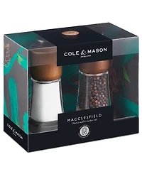 Cole & Mason Maccelfield Round Top Soft Square Wood Mill and Shaker Set, 2 Piece