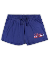 Women's Concepts Sport White, Royal Buffalo Bills Plus Downfield T-shirt and Shorts Sleep Set