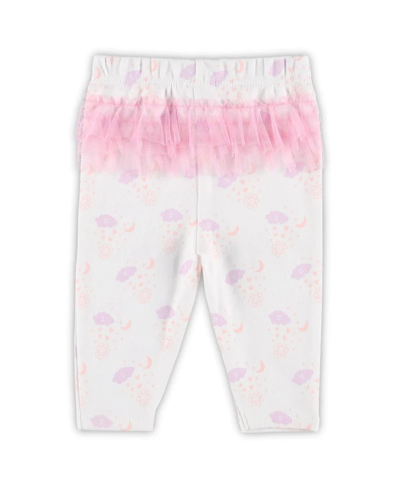 Girls Newborn and Infant White Chicago Bears Spreading Love Bodysuit and Tutu Leggings Set