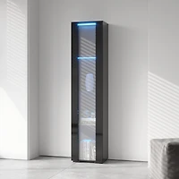 Streamdale Furniture Side Cabinet With Aluminum Strip Lamp