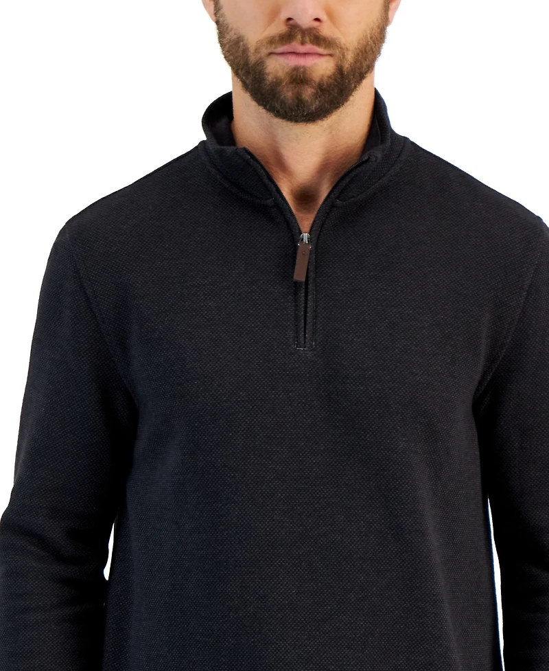 Club Room Men's Birdseye Quarter-Zip Pullover