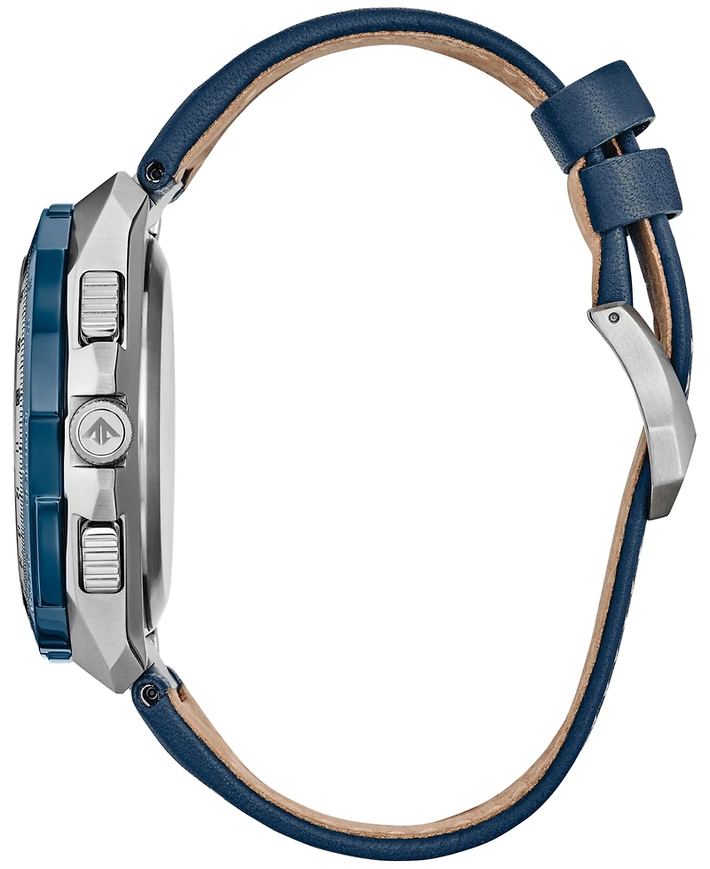 Citizen Eco-Drive Men's Chronograph Promaster Skyhawk Blue Leather Strap Watch 46mm