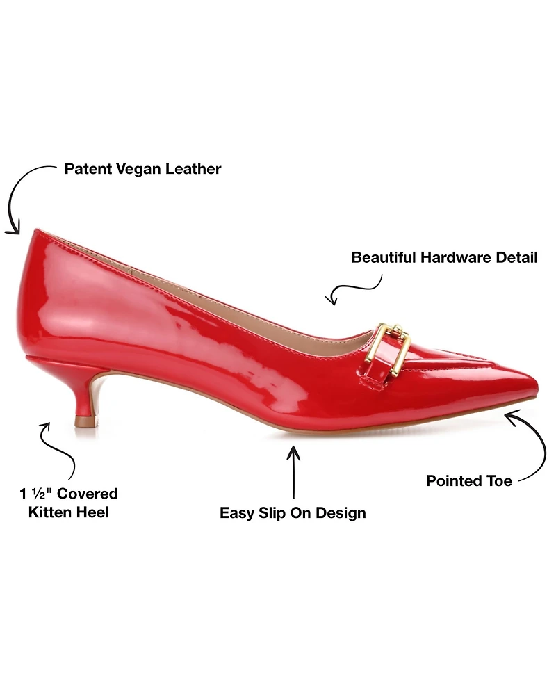 Journee Collection Women's Rumi Pointed Toe Kitten Heel Pumps